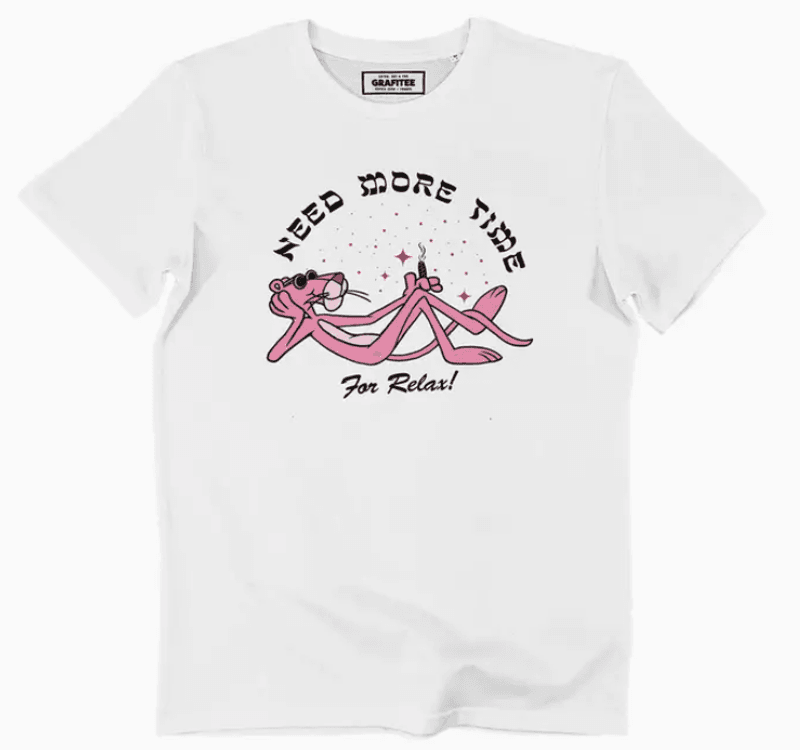Pink Panther Need More Time Hvit