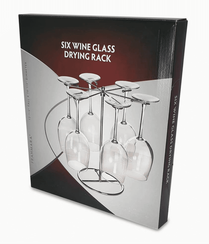 Glassholder i kromstål for 6 vinglass